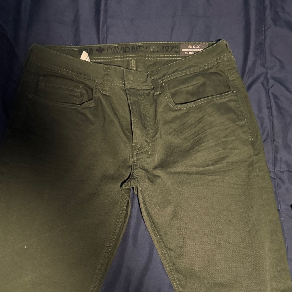 Buffalo David Bitton Men's Dark Green Slim Jeans
